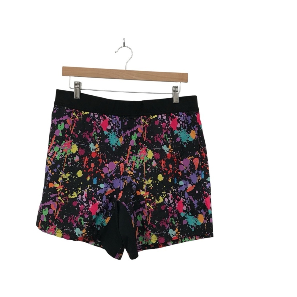 Tachuntfish Men’s Large Painter Splatter Athletic Gym Shorts Performance Stretch